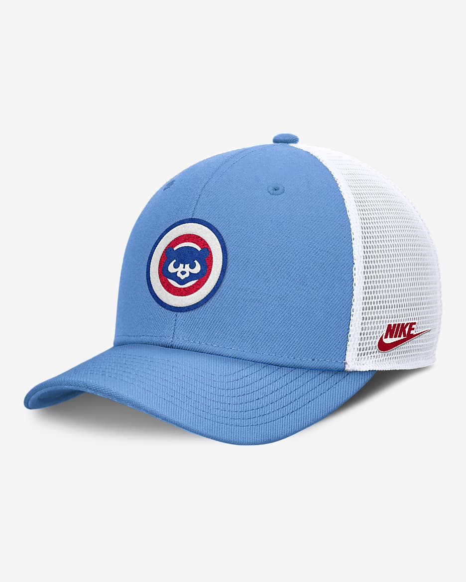 Chicago Cubs Cooperstown Rise Men s Nike Dri FIT MLB Trucker Adjustable Hat